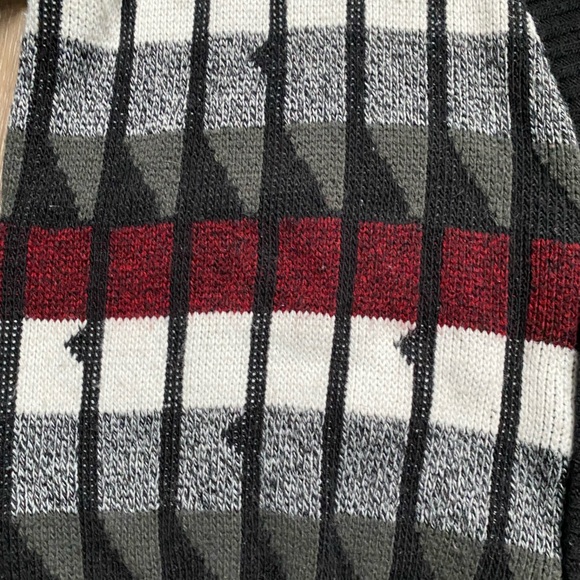 Vintage ‘90s Geometric Striped Chunky Knit Cardigan Large Heritage Academia Cozy - Picture 4 of 6